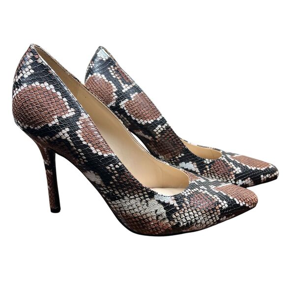 Nine West Pumps Womens Python Snake Print Pointed Toe Stiletto Heels size 9M - Picture 1 of 15